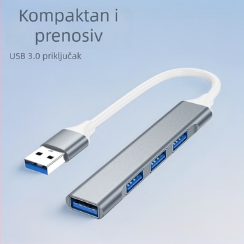 HSF USB-C četverportni hub za laptop, USB 3.2 Gen1, 5 Gbps, kabel 15,5 cm