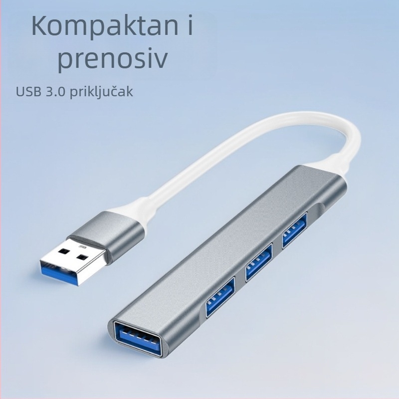 HSF USB-C četverportni hub za laptop, USB 3.2 Gen1, 5 Gbps, kabel 15,5 cm