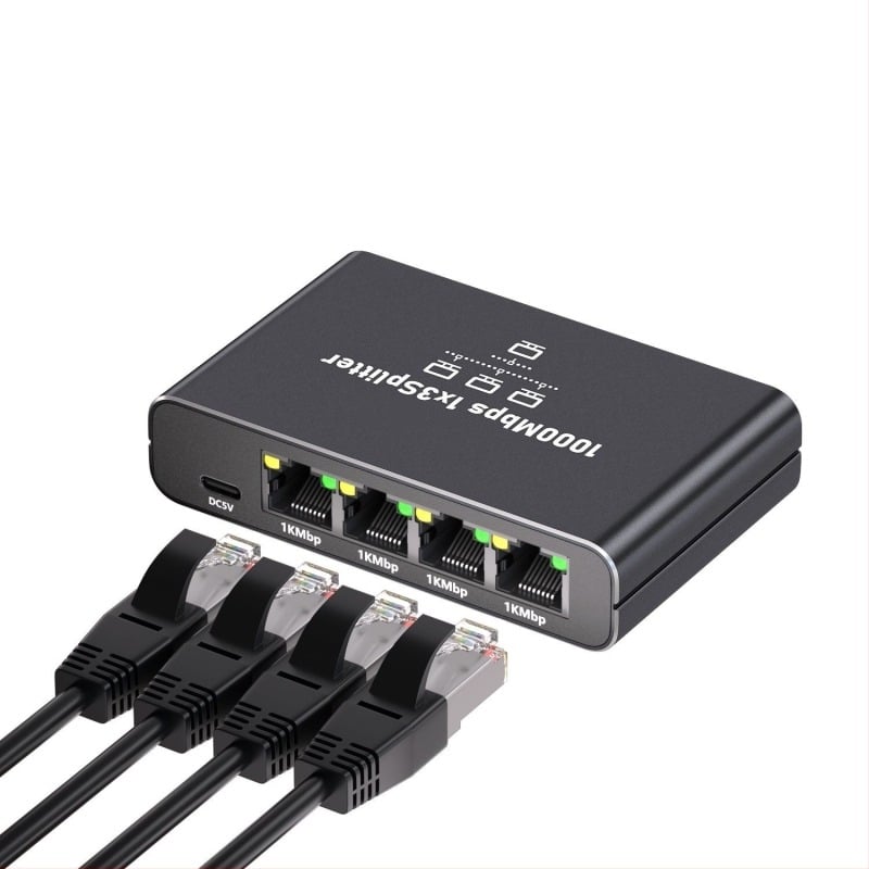 Gigabitni Ethernet mrežni splitter/switch 1 na 4 RJ45