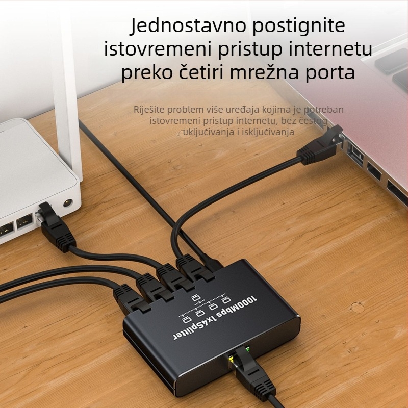 Gigabitni Ethernet mrežni splitter/switch 1 na 4 RJ45