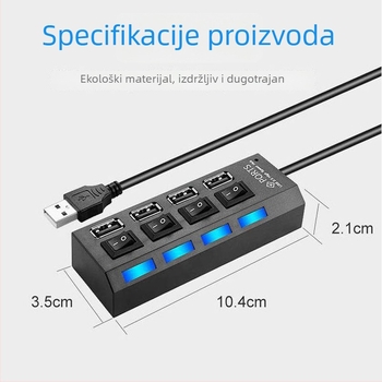 USB 3.0 prošireni hub i pretvarač – stolni USB visoke brzine višenamjenski adapter za automobil