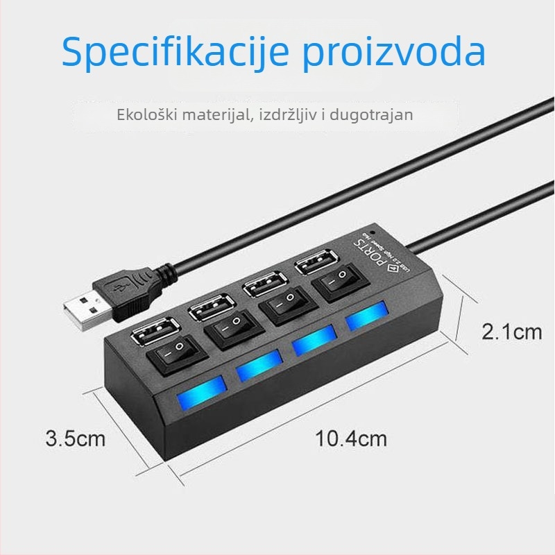 USB 3.0 prošireni hub i pretvarač – stolni USB visoke brzine višenamjenski adapter za automobil