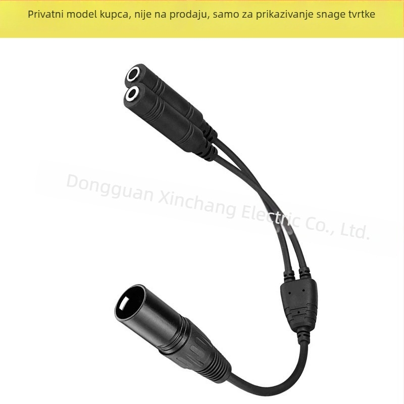 XLR adapter kabel za slušalice, jedan na dva, ženski utikač 6.3/5.2, PJ-055 dvostruki utikač