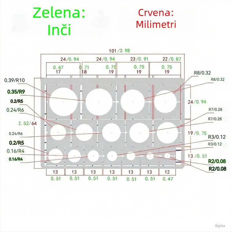 Kružna maskirajuća pločica za modele tenkova – alat za prskanje s više veličina