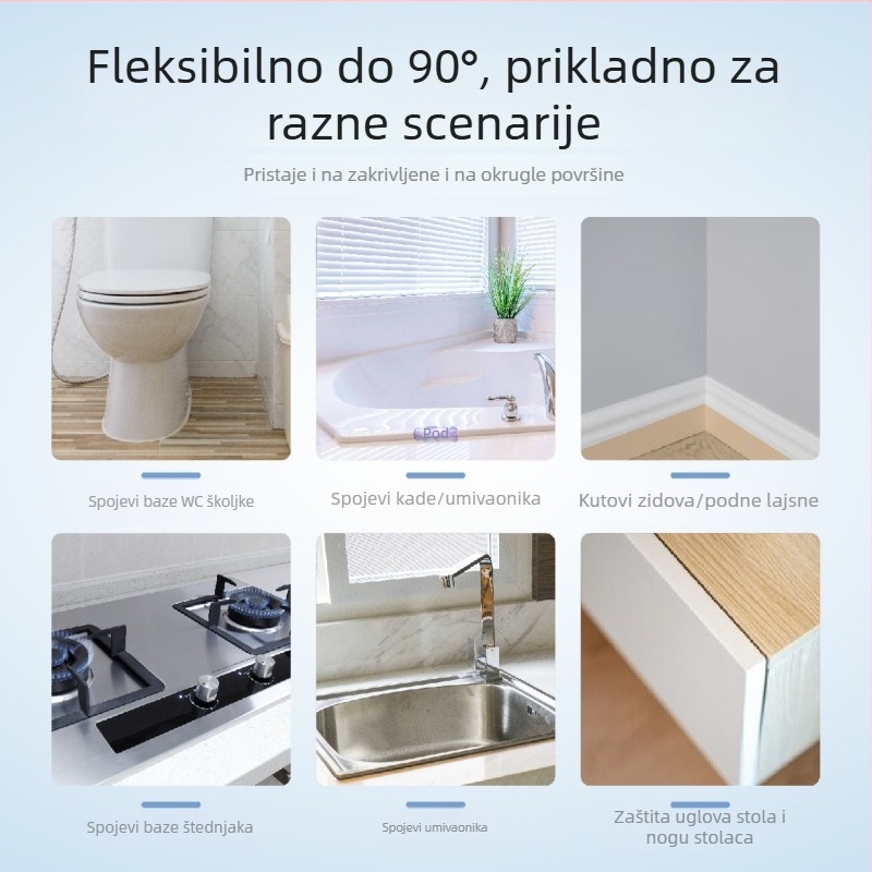 Vodootporna i otporna na plijesan brtvna traka za kuhinjske sudopere, kupaonice i toalete