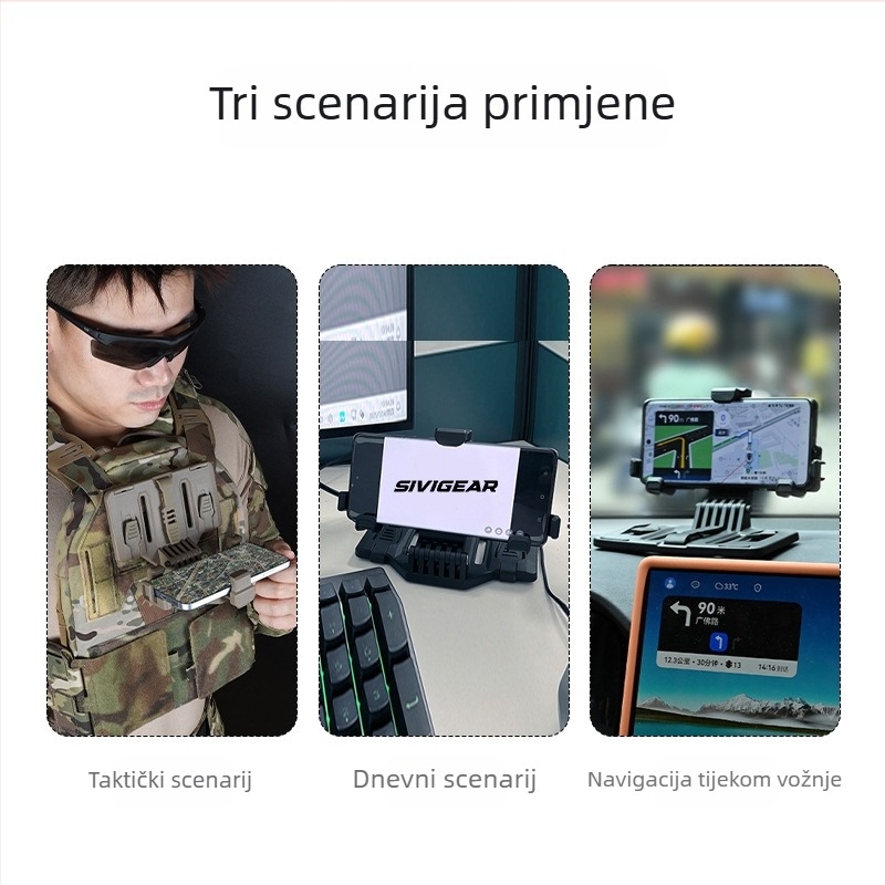 Novi višenamjenski držač za mobitel s MOLLE pločom na taktičkoj vestI – univerzalna kompatibilnost, jednobojna