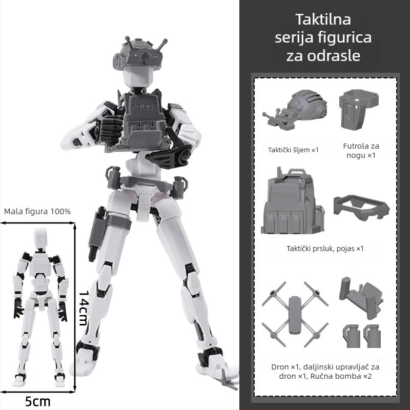 Dummy13 Sretna lutkica, 20 cm, pokretna figura s više zglobova za slaganje – borbena scena