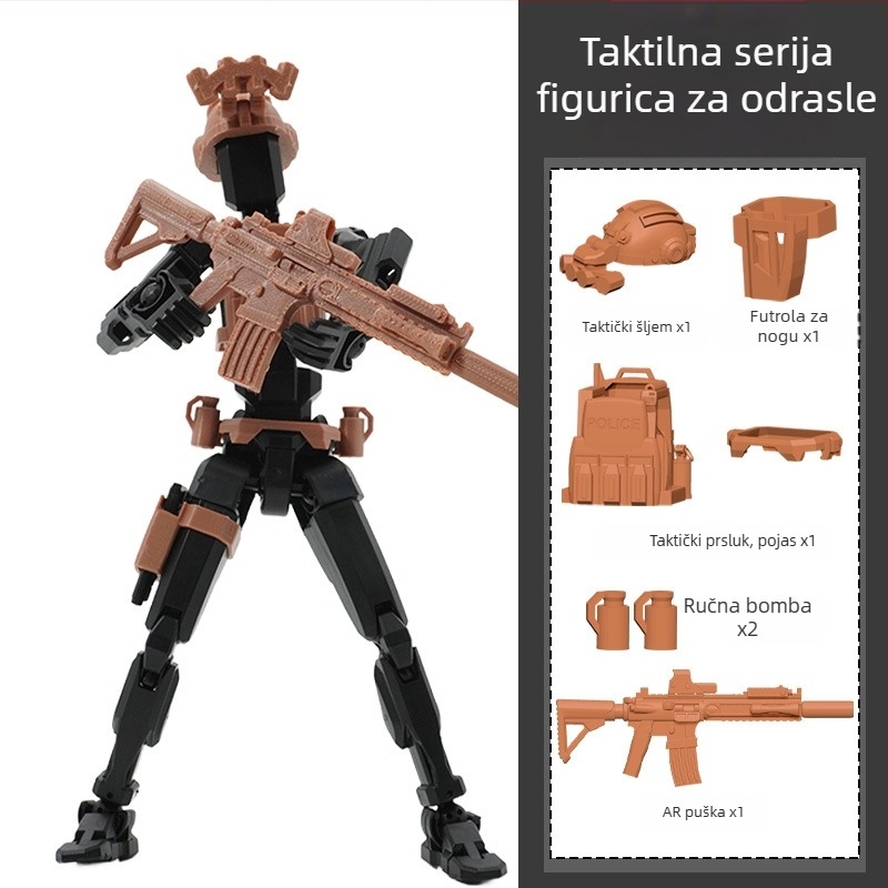 Dummy13 Sretna lutkica, 20 cm, pokretna figura s više zglobova za slaganje – borbena scena