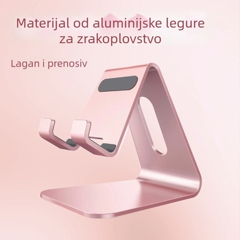 Kvalitetan nosač za mobitel od aluminijske legure, stolni, prijenosni i sklopivi, pogodan za fotografiranje i prijenos uživo, metalni nosač za tablet