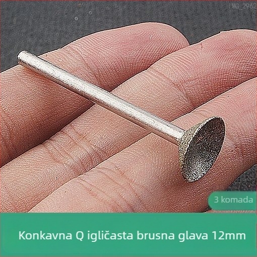 Diamantska udubljena glava za brušenje, električna brusilica, alat za poliranje jade kugle, zaobljavajuća glava s Q iglom