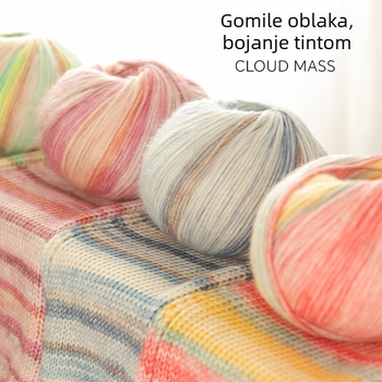 Mohair vuneni konac s gradientnom bojom i oblačnom teksturom, nježan prema koži, za ručno pletenje, DIY džemper-šal sa sedam zvjezdica