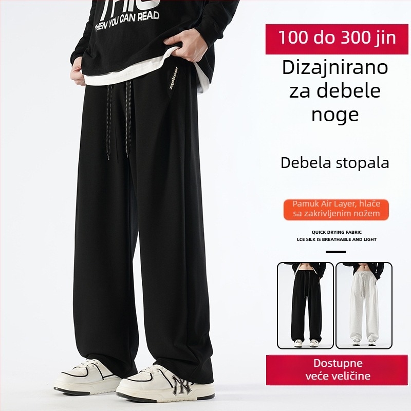 Muške hlače plus veličine s flecom za jesen-zimu, širokih nogavica