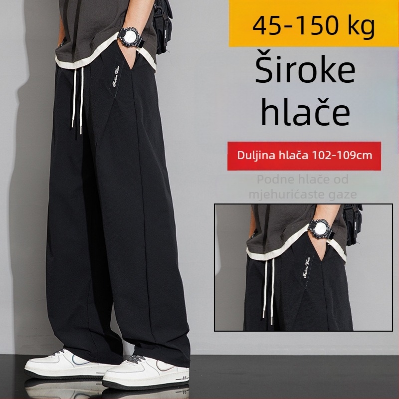 Muške hlače plus veličine s flecom za jesen-zimu, širokih nogavica