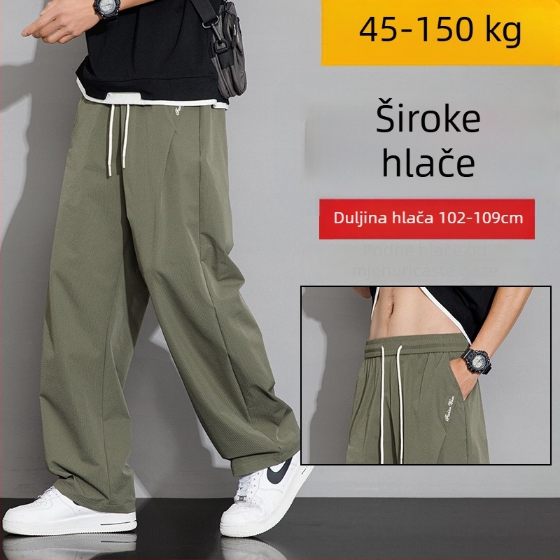 Muške hlače plus veličine s flecom za jesen-zimu, širokih nogavica