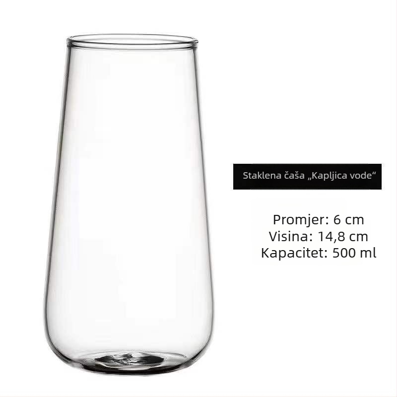 Staklena čaša za napitke u nordijskom stilu, okrugla sa slamkom, otporna na toplinu, pogodna za mojito, gazirana pića, vodu, sok i ledenu kavu