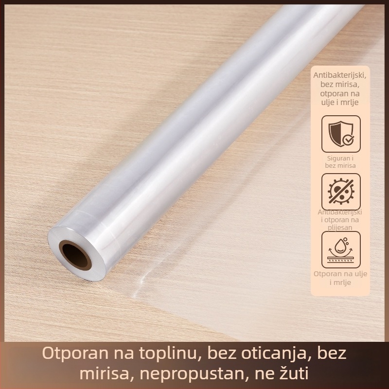 Prozirna zaštitna folija za ploču stola za kavu, samoljepljiva, otporna na visoke temperature i vodu, pogodna za drvene i mramorne površine.