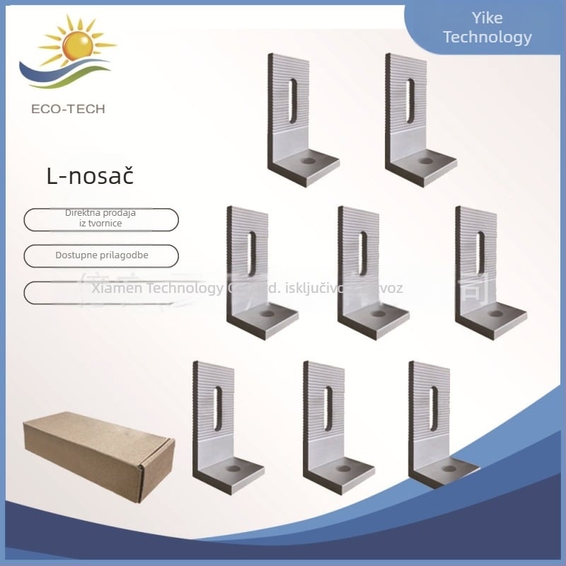 Aluminijski L-oblik nosač za montažu solarnih panela, prilagodljiv, fotonaponski rezervni dijelovi, Model 01
