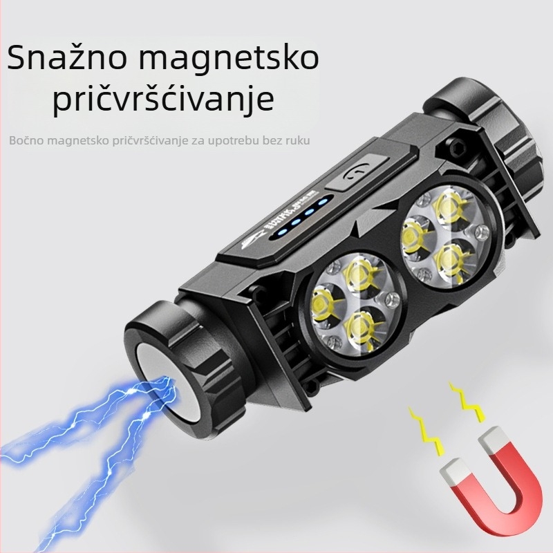 Čelna lampica za kacigu sa senzorom, za vanjske aktivnosti i planinarenje, vrlo jaka svjetlost, dugotrajna baterija, novi model 2025, nosiva na glavi