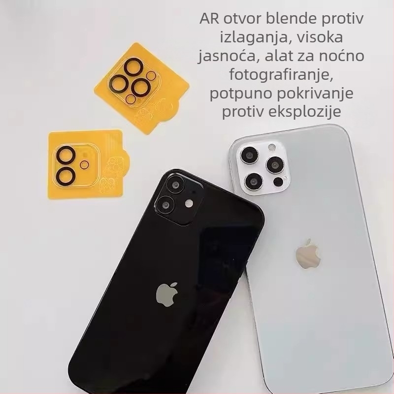 Staklena zaštita objektiva kamere kompatibilna s iPhone 16 Pro Max, iPhone 15 i stražnjim kamerama iPhone 14