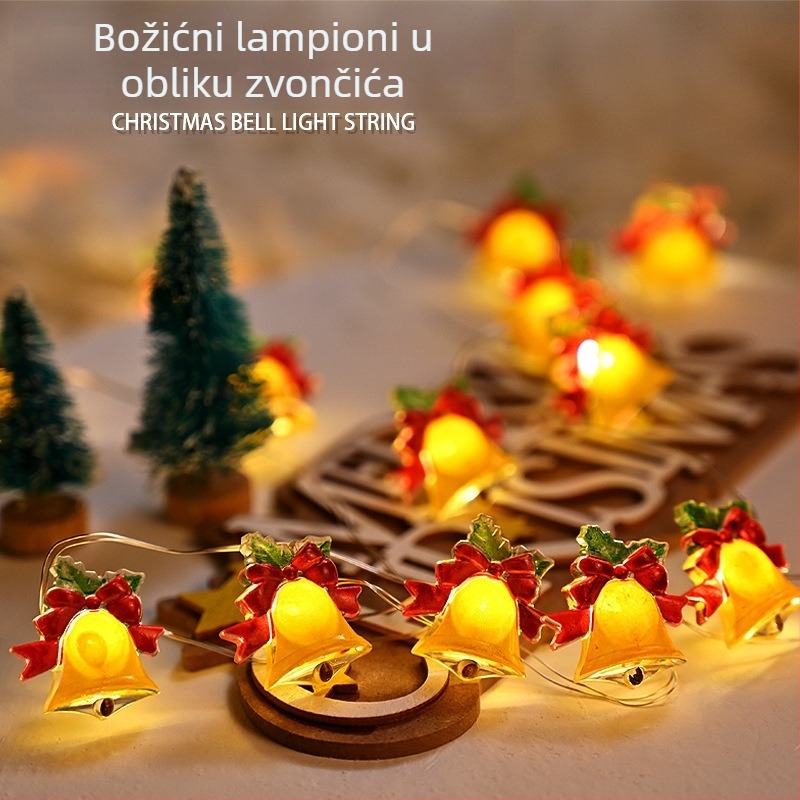 Božićne LED lampe s bakrenom žicom i motivima snježnog čovjeka, jelena i pahulje – 20 LED, IP43, baterijsko napajanje