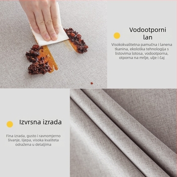 Ins stil stolnjak od pamuka i lana, vodootporan i otporan na ulje, bez potrebe pranja, okruglog oblika, za hotele i restorane.