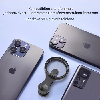 Univerzalni polarizacijski filter za telefon s klipom, uklanja refleksije, HD filter.