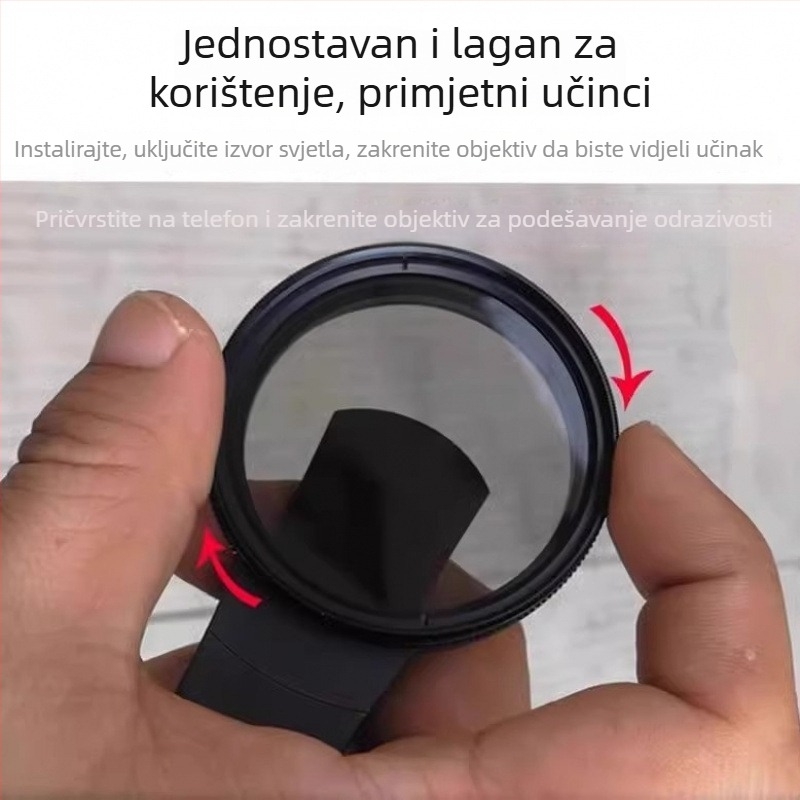Univerzalni polarizacijski filter za telefon s klipom, uklanja refleksije, HD filter.