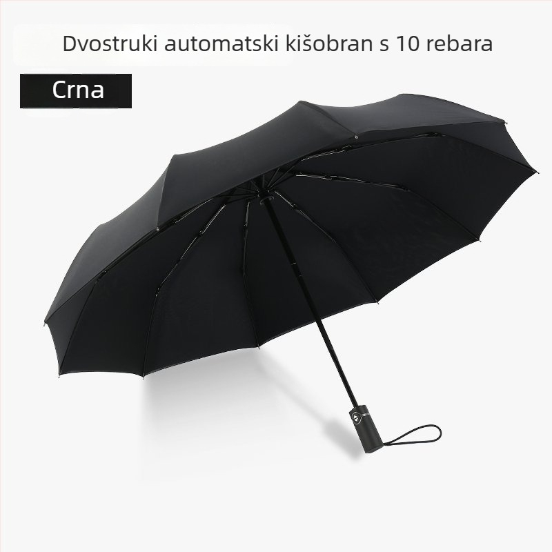 Automatski sklopivi kišobran s dvostrukim slojem, velik za kišu ili sunce, poslovni reklamni dar kišobran