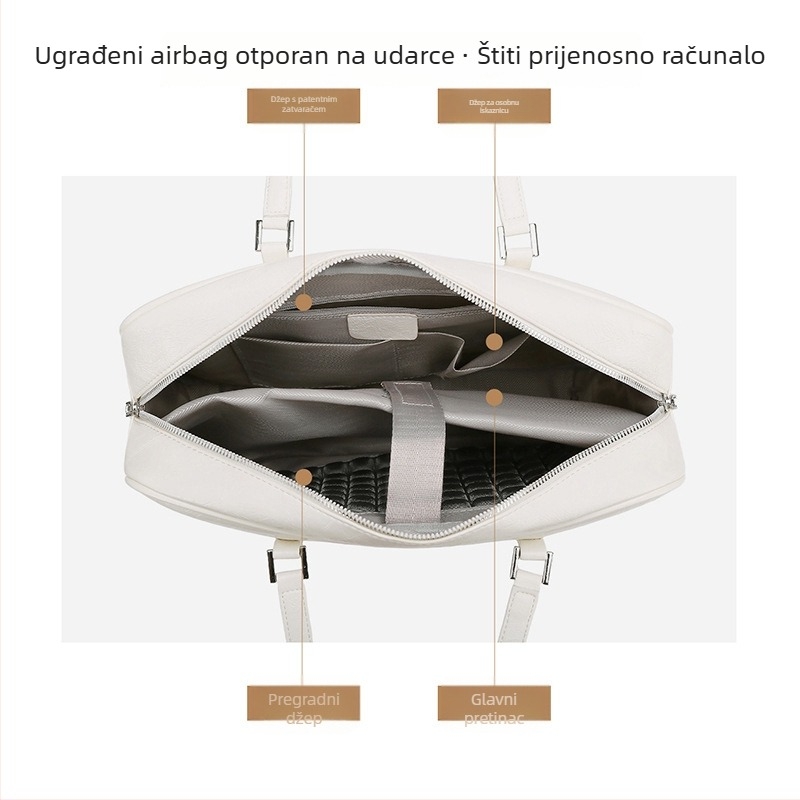 Unisex torba za laptop, kompatibilna s 13–16 inča, stilizirani ramenski dizajn, vodootporna i otporna na udarce, velik kapacitet