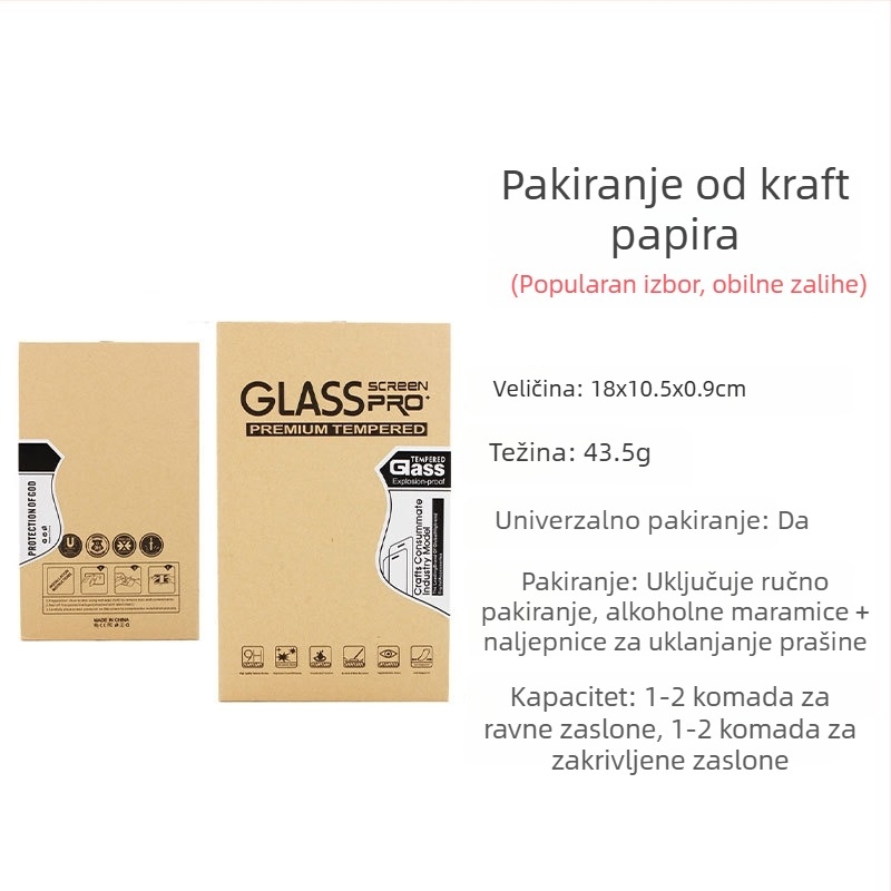 Kaljeno staklo zaštitnik zaslona za Samsung Galaxy A14/A24/A34/A54 — potpuno pokrivanje, potpuno prianjanje, otporno na udarce, otporno na otiske prstiju