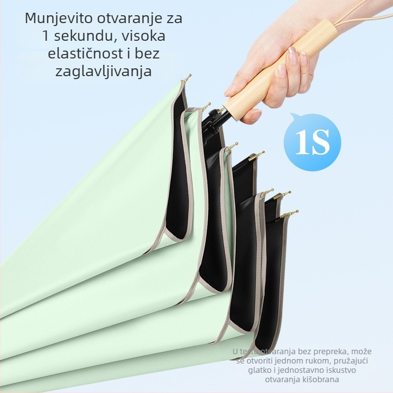 Kišobran u obliku latice s vinilnim premazom za UV zaštitu – kiša ili sunce, idealan reklamni dar