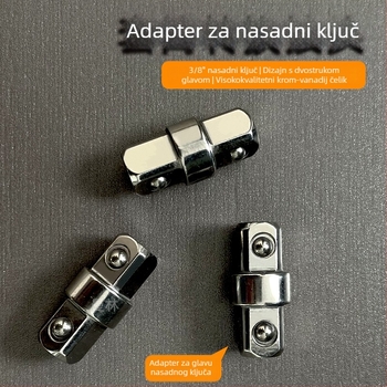3/8" socket adapter s dvostrukom glavom, vanjskim kvadratnim reduktorom, kliješta i adapterom za udarač