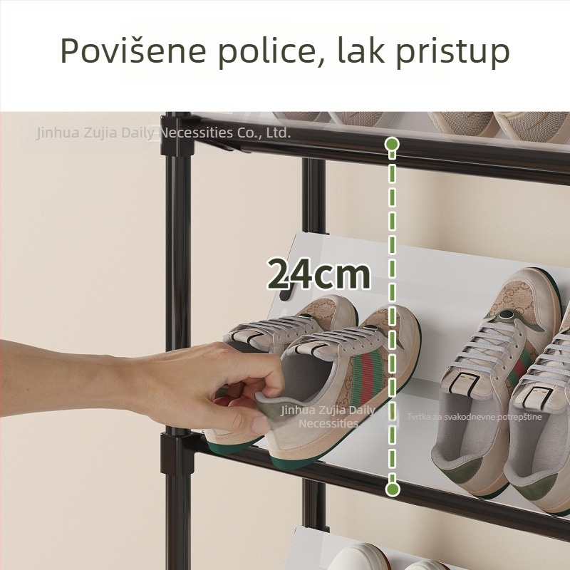 Police za cipele za ulazna vrata, uska, jednostavan dizajn, višeslojna, velika kapaciteta, skladištenje cipela iza vrata