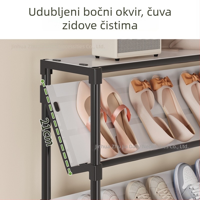 Police za cipele za ulazna vrata, uska, jednostavan dizajn, višeslojna, velika kapaciteta, skladištenje cipela iza vrata