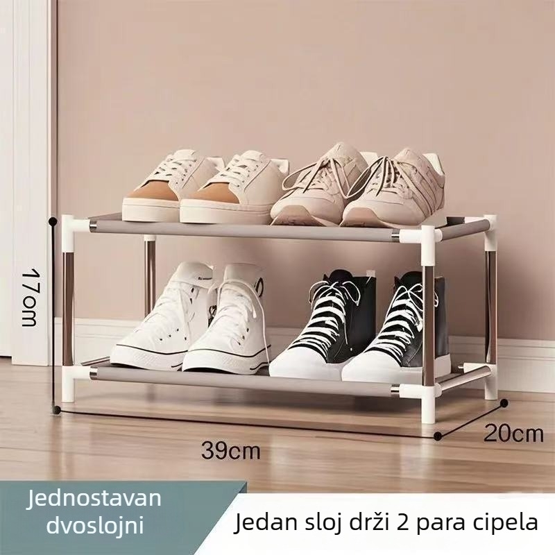 Police za cipele za ulazna vrata, uska, jednostavan dizajn, višeslojna, velika kapaciteta, skladištenje cipela iza vrata