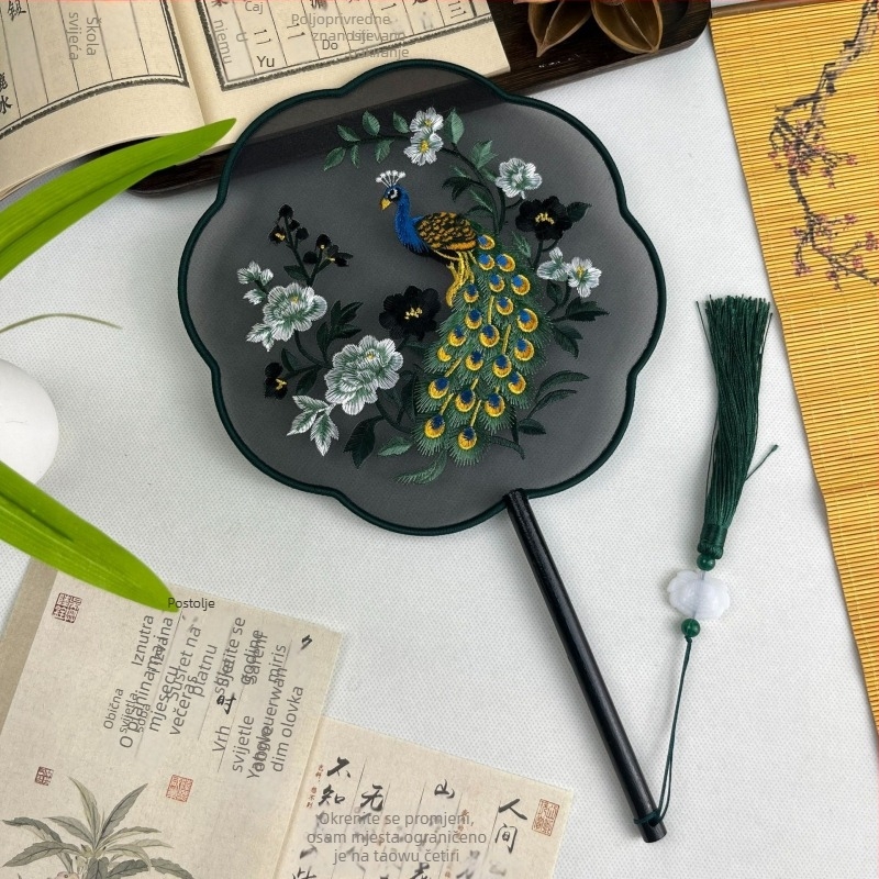 Suzhou svila kružni fan – dvostruko izvezen, kineskog stila, klasični plesni fan