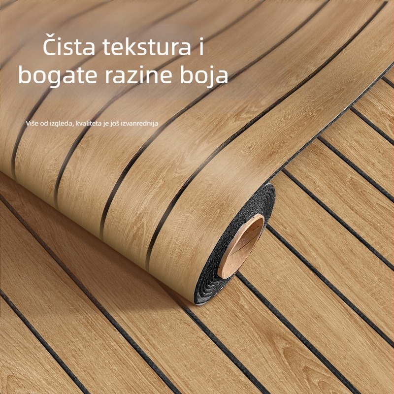 3D zidna naljepnica s drvenom teksturom, imitacija pločica s mrežastim uzorkom, PVC