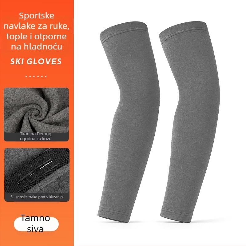 Zimski plišani debeli lakatni rukav s silikonom protivkliznom površinom za vanjske sportove