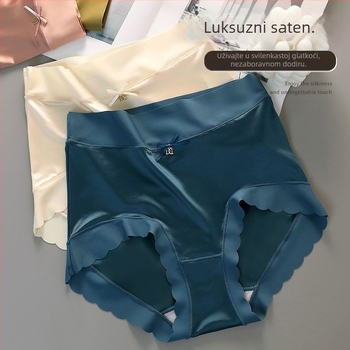 Luksuzno žensko donje rublje za plus veličinu, bezšivne, srednje visoki pojas, ice silk materijal, koži prijazno, seksi trokutaste gaćice