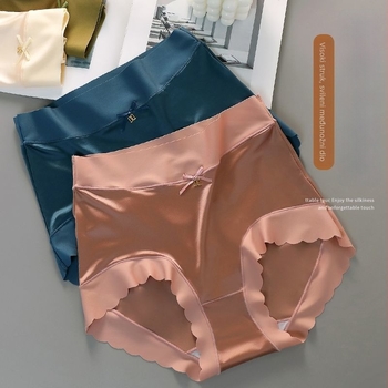 Luksuzno žensko donje rublje za plus veličinu, bezšivne, srednje visoki pojas, ice silk materijal, koži prijazno, seksi trokutaste gaćice