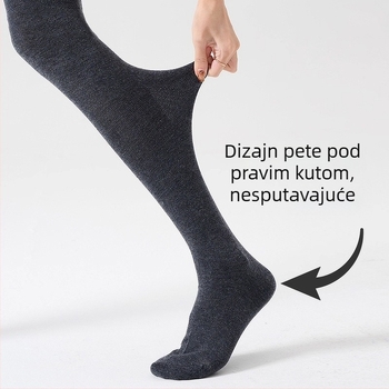 Ženske čarape s kvadratnim petom, s dijelom za stopalo, tanke za proljeće i jesen, blago prozirne, baršunasto sive ili crne, lagani kompresijski tlak