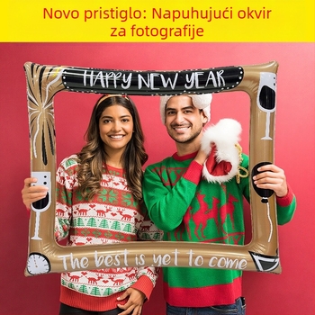 Ručna nafukiva foto rama za Božić — interaktivni PVC rekvizit, ekološki dekor