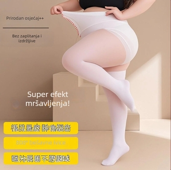 Plus-size pantyhose za žene, zaštita od zapetljavanja, ljetne tanke, dugačke, crno-nude boje