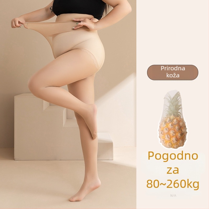 Plus-size pantyhose za žene, zaštita od zapetljavanja, ljetne tanke, dugačke, crno-nude boje