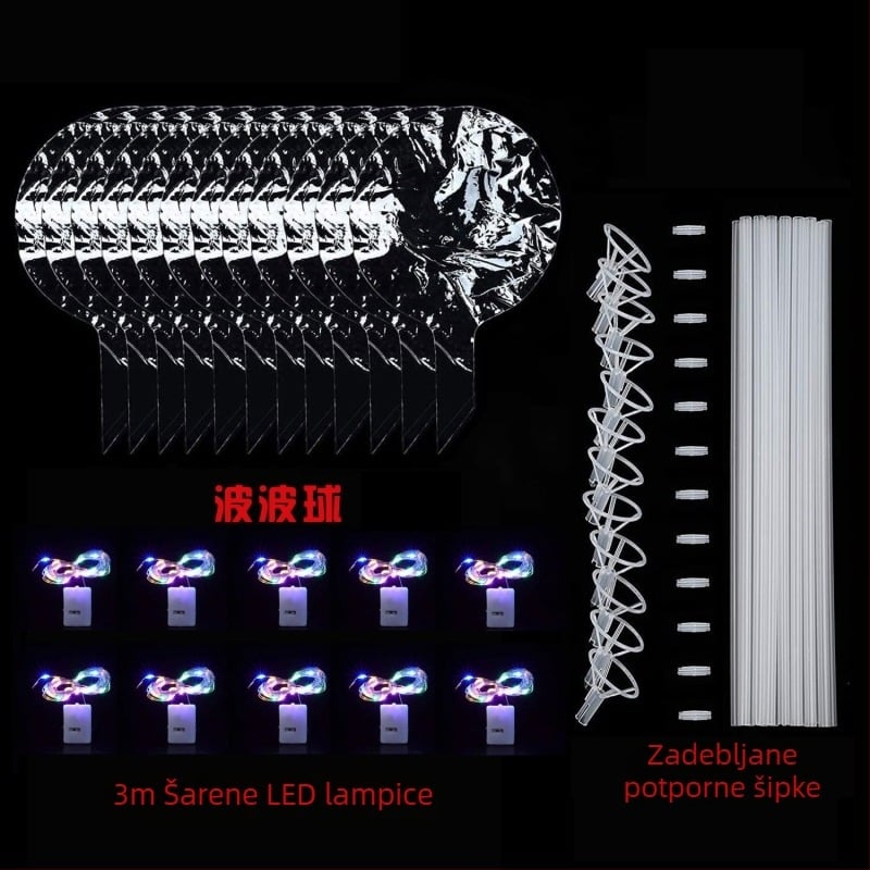 Prozirna LED balončić s crtanim dizajnom, svijetleći, za događaje, veličine 18/20/24 inča