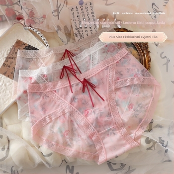 Plus-size ženske gaćice od mrežaste tkanine, prozračne i brzo sušeće, podizanje zadnjice, lagani prozračni materijal, vintage šarm vile