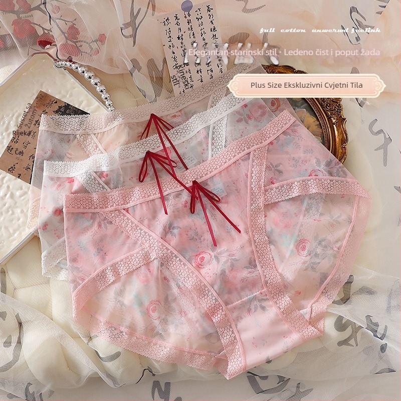 Plus-size ženske gaćice od mrežaste tkanine, prozračne i brzo sušeće, podizanje zadnjice, lagani prozračni materijal, vintage šarm vile