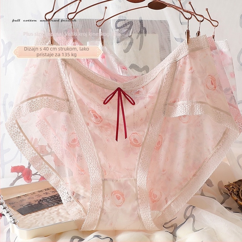Plus-size ženske gaćice od mrežaste tkanine, prozračne i brzo sušeće, podizanje zadnjice, lagani prozračni materijal, vintage šarm vile
