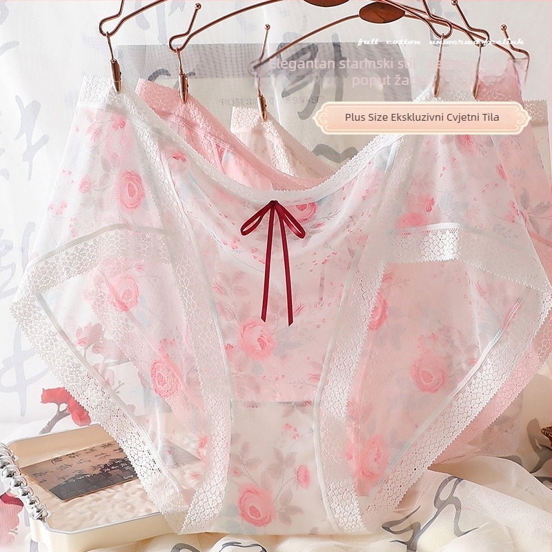 Plus-size ženske gaćice od mrežaste tkanine, prozračne i brzo sušeće, podizanje zadnjice, lagani prozračni materijal, vintage šarm vile