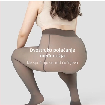 Plus veličine stjuardesa sive prozirne tajice za jesen-zimu, crne čarape